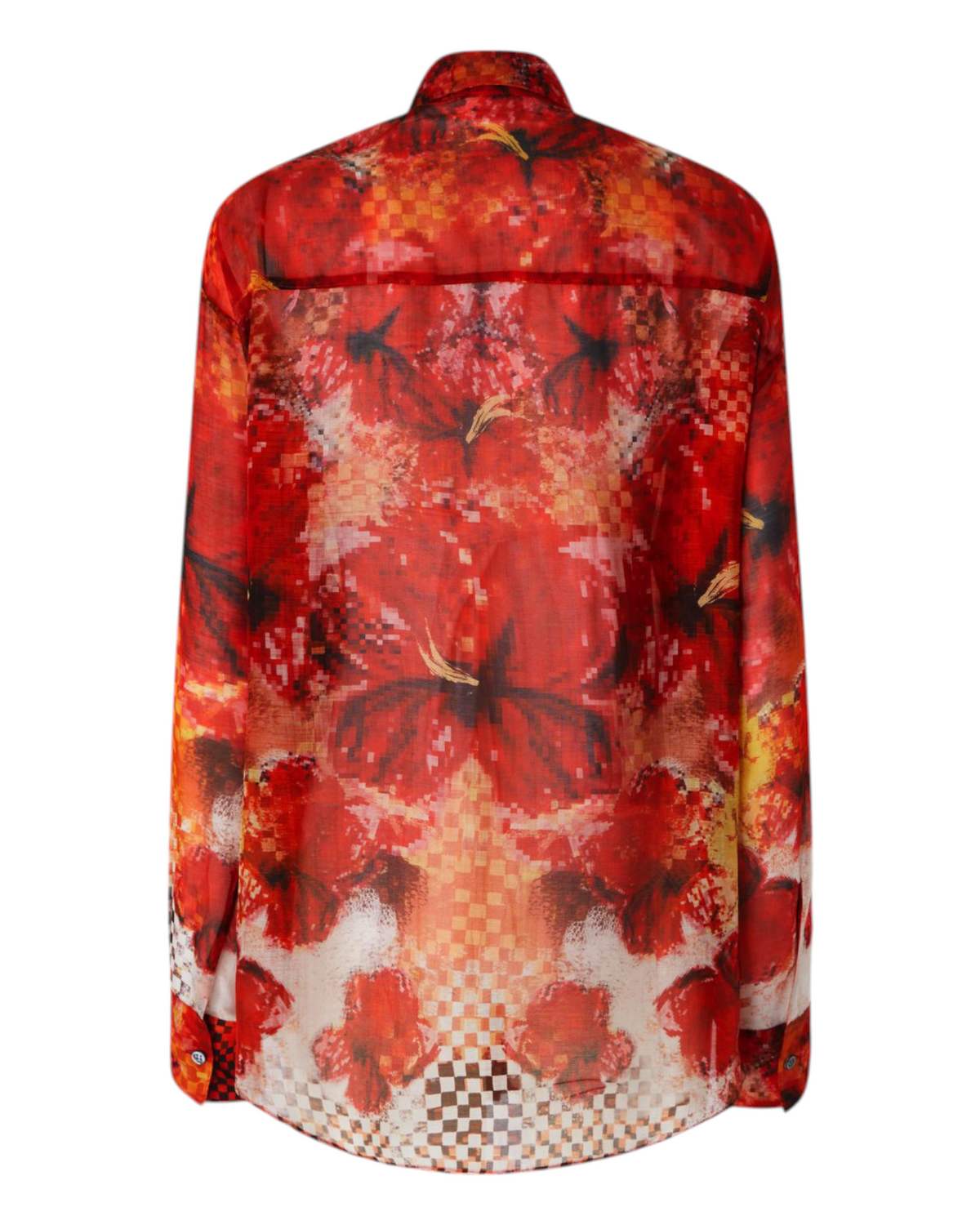 Πουκάμισο με κόκκινα λουλούδια και καρό τύπωμα BLAKE