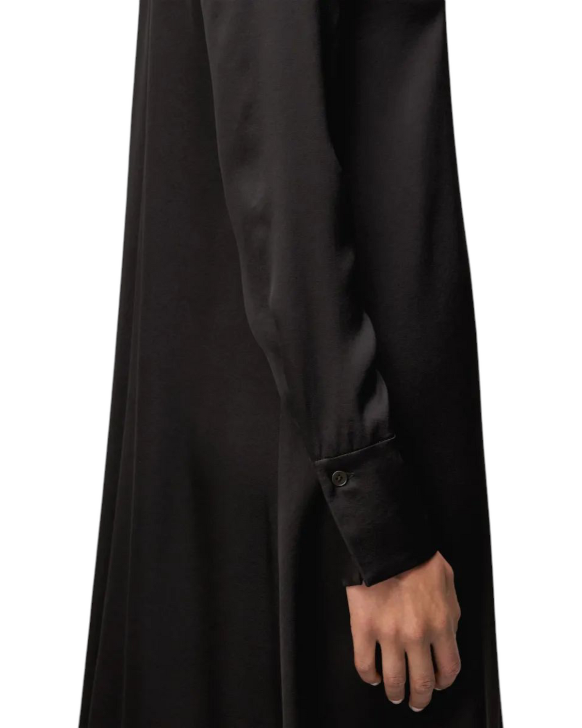 Μάξι φόρεμα με όρθιο γιακά από σατέν NAINEN