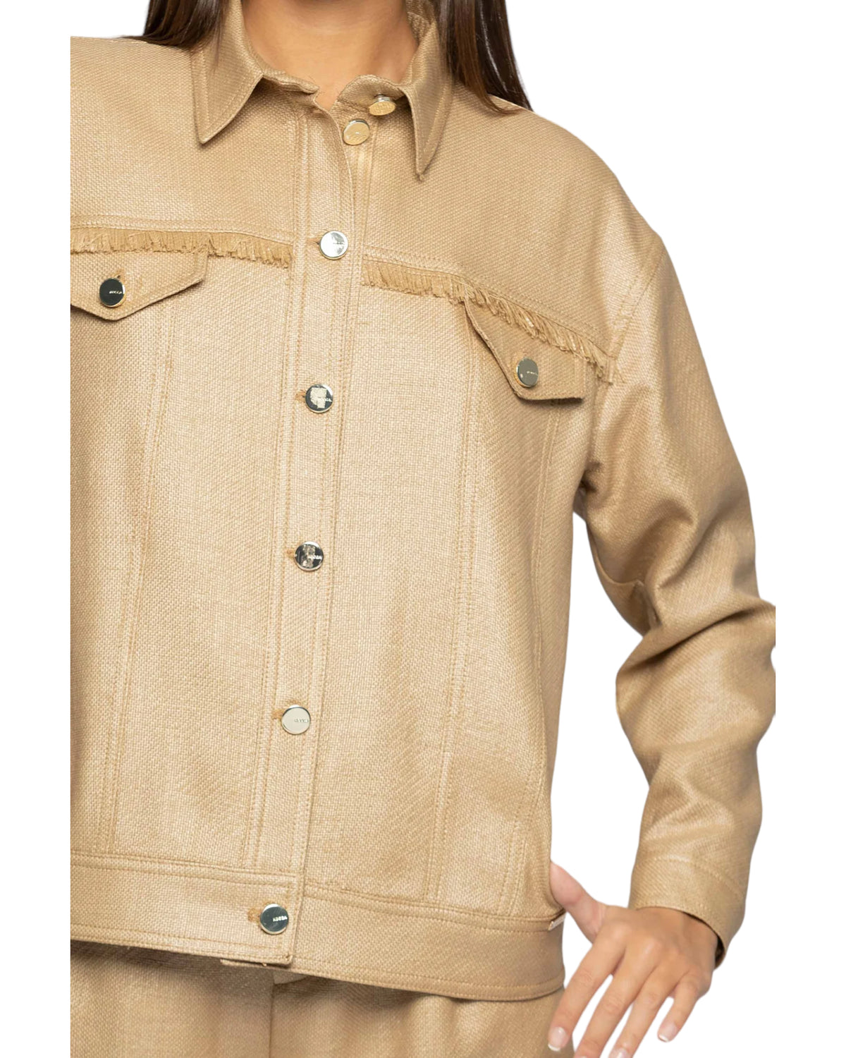 Jacket με κρόσσια και κουμπιά GIUSI