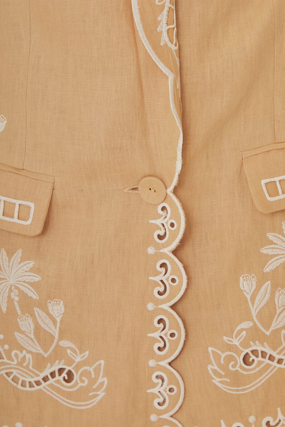 Blazer λινό με κεντήματα