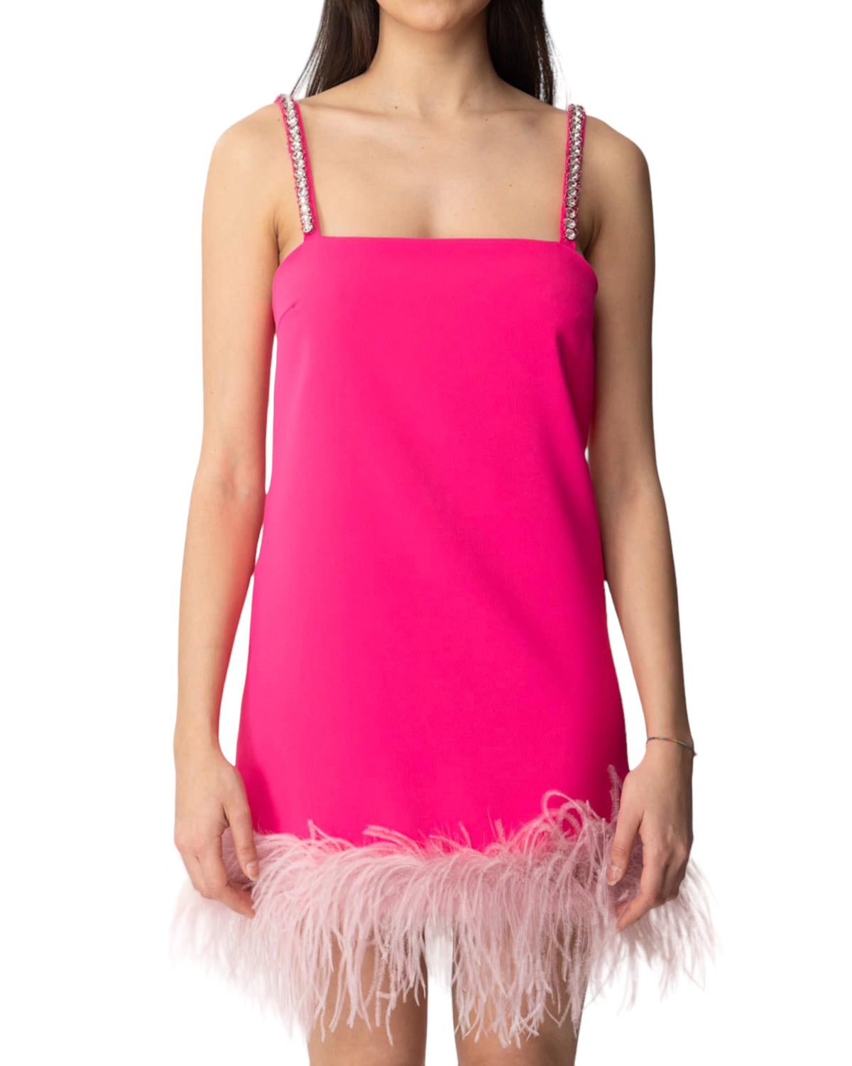 Φόρεμα Mini με πούπουλα TREBBIANO