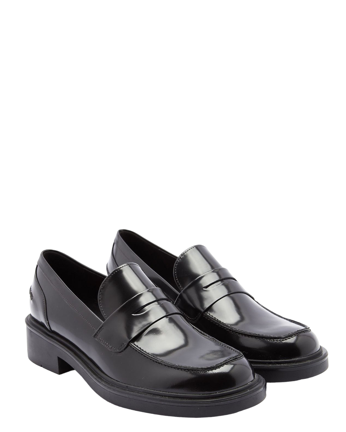Loafers δερμάτινα με γυαλιστερή όψη