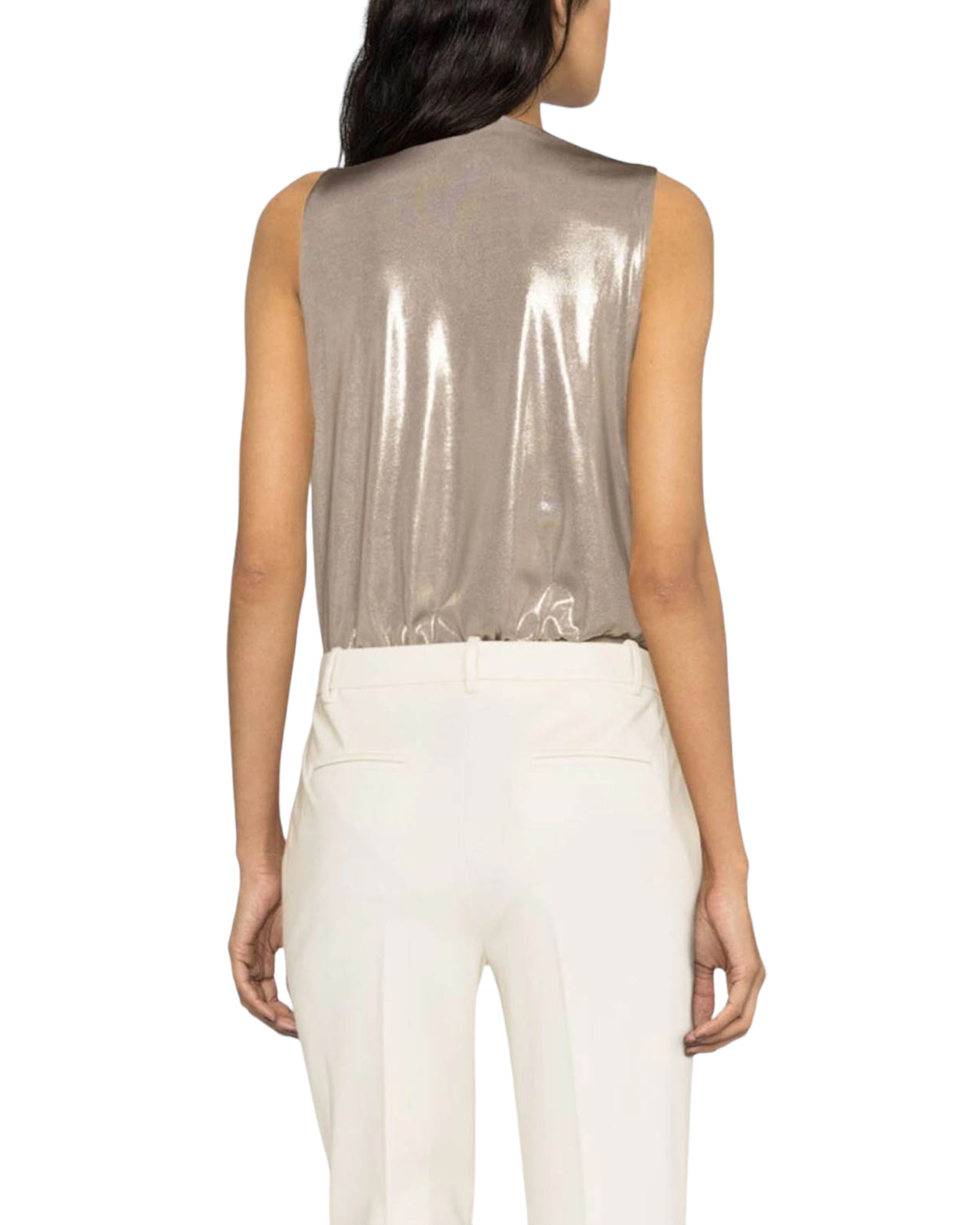 Κορμάκι με V και γυαλιστερή όψη SASSALLORO