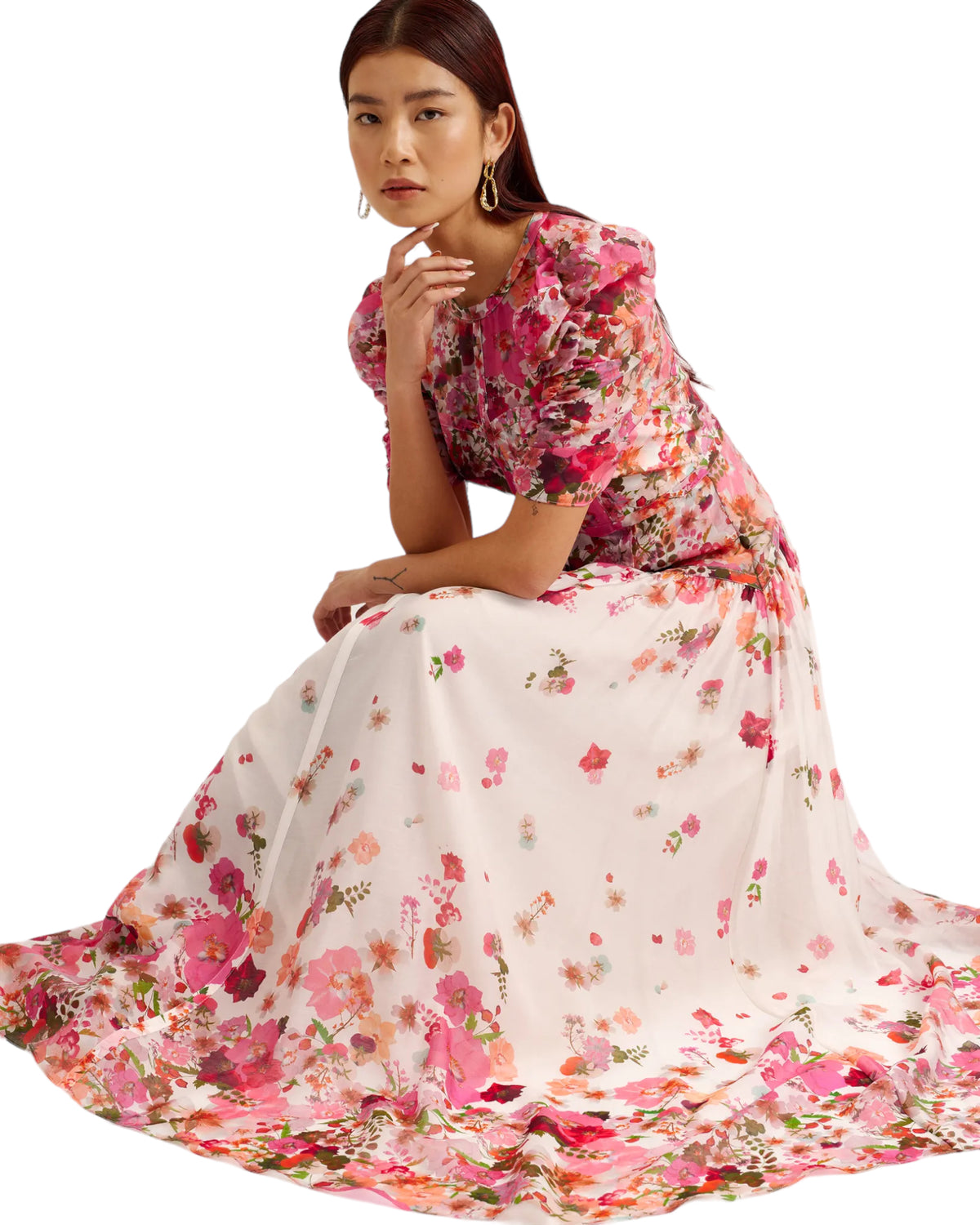 Φόρεμα Maxi με floral print ALIVIANO