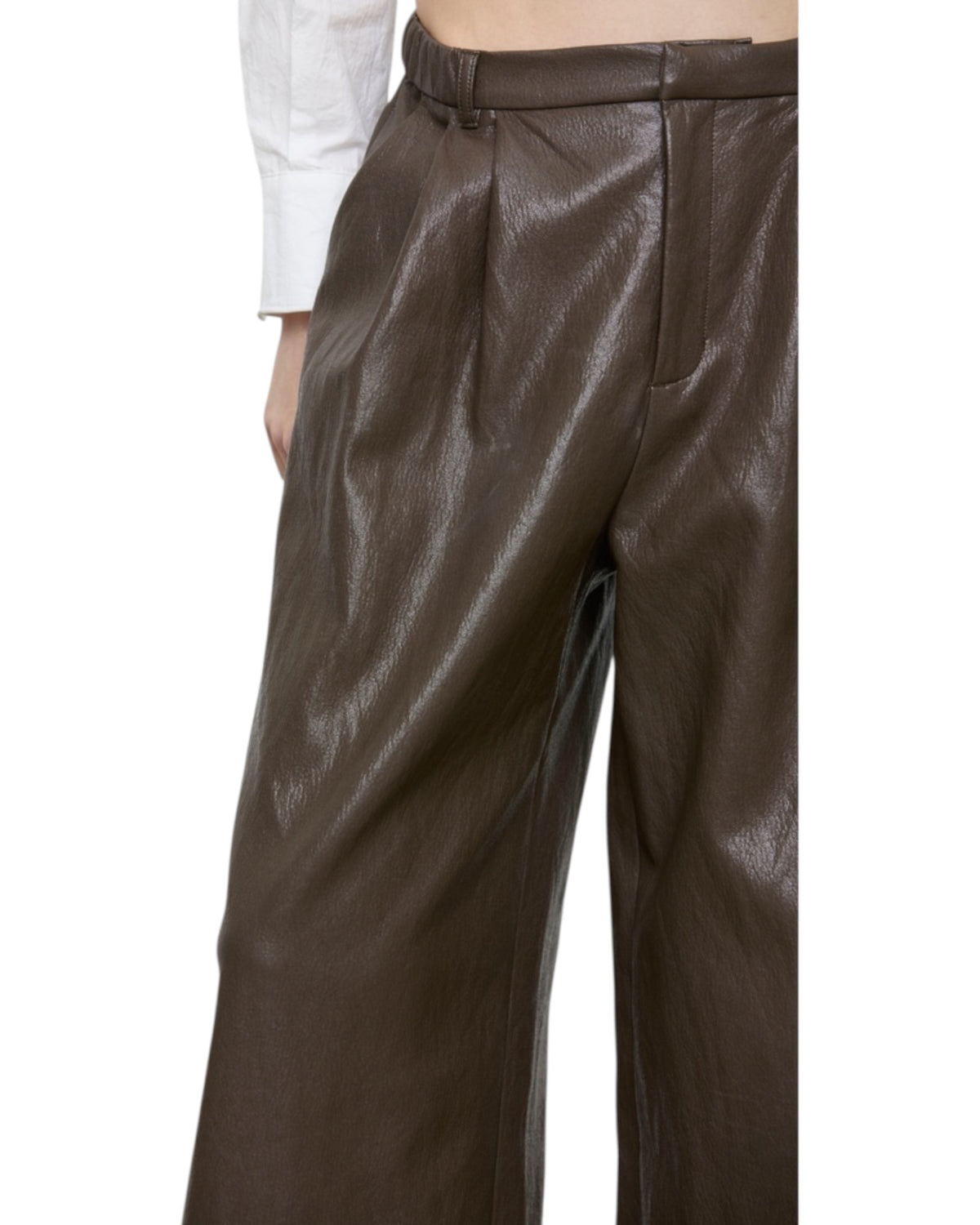 Παντελόνι wide leg από eco leather