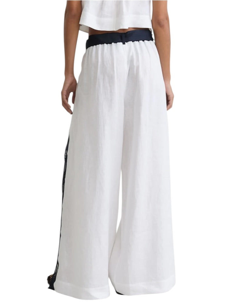 Παντελόνι λινό με σκίσιμο στα πλαϊνά FARAH