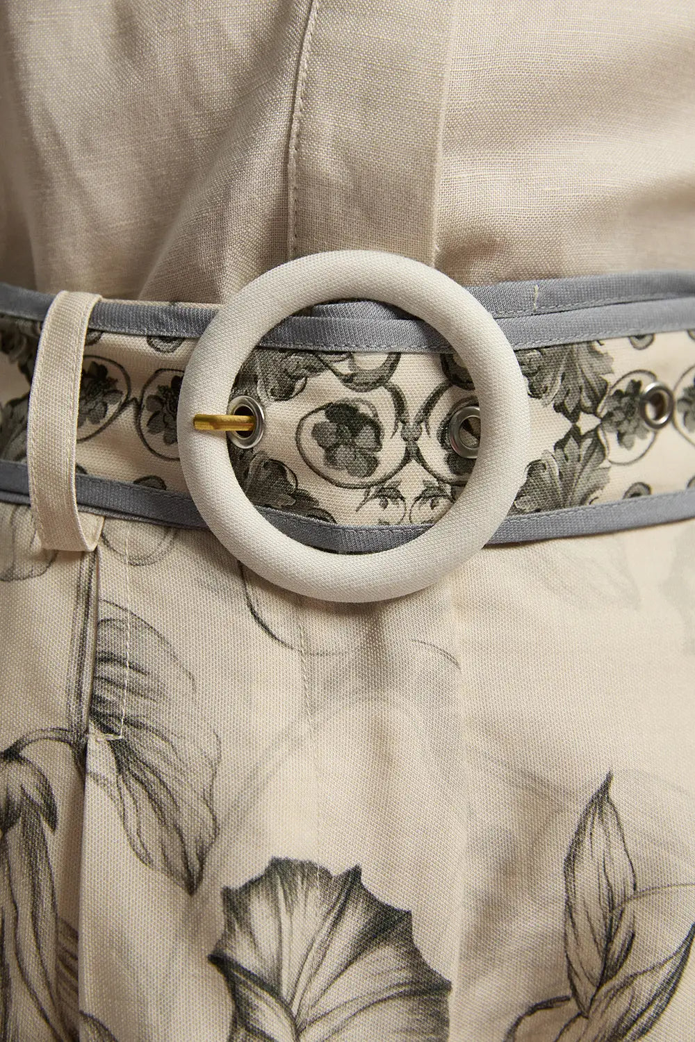 Σορτς με στάμπα από βισκόζη και λινό Scenic Placed με ζώνη