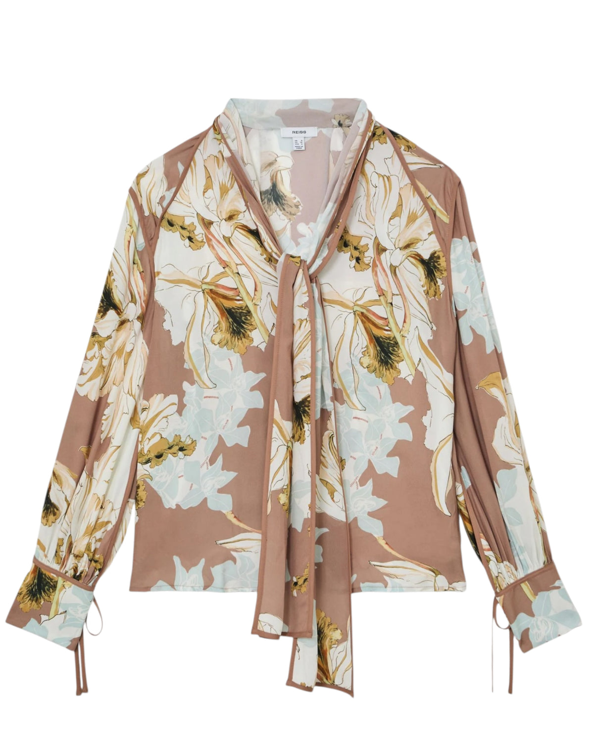 Μπλούζα με floral print και δέσιμο στο λαιμό MAGGIE