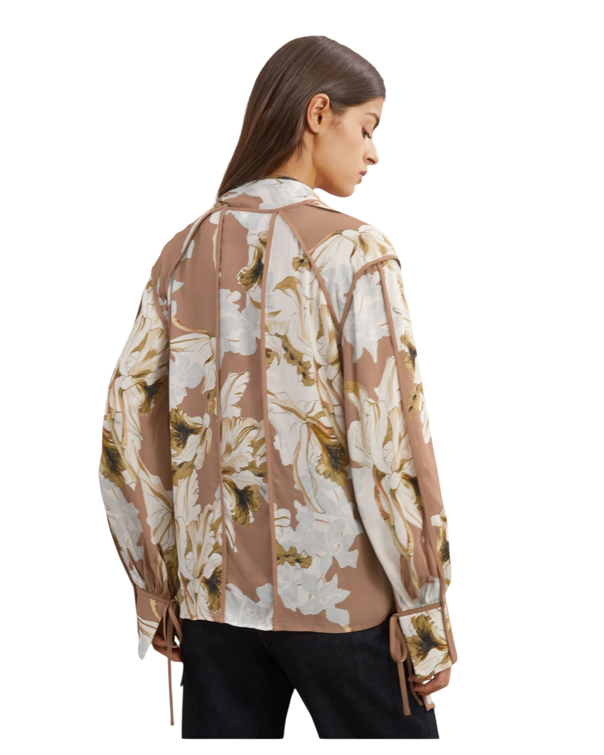 Μπλούζα με floral print και δέσιμο στο λαιμό MAGGIE