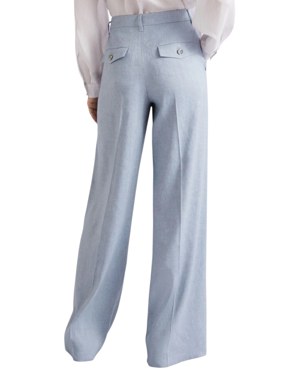 Παντελόνι palazzo από λινό και βισκόζη MLLODINO