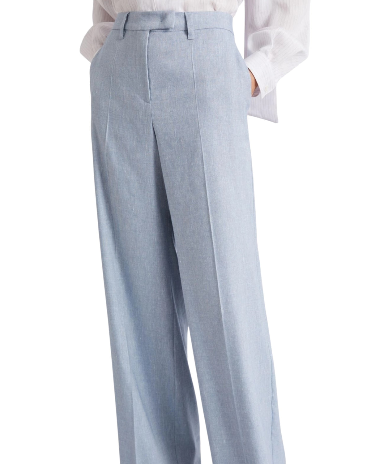 Παντελόνι palazzo από λινό και βισκόζη MLLODINO