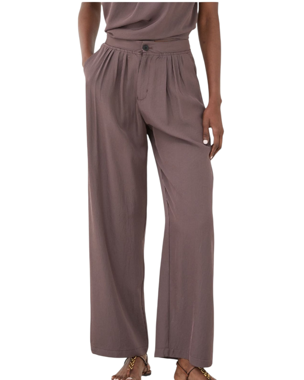 Παντελόνι ψηλόμεσο σε φαρδιά γραμμή