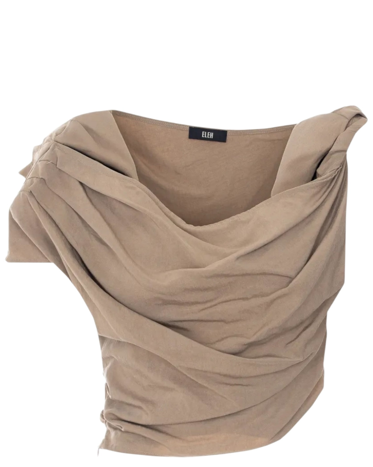 Μπλούζα με ντραπέ σχέδιο και γυριστούς ώμους