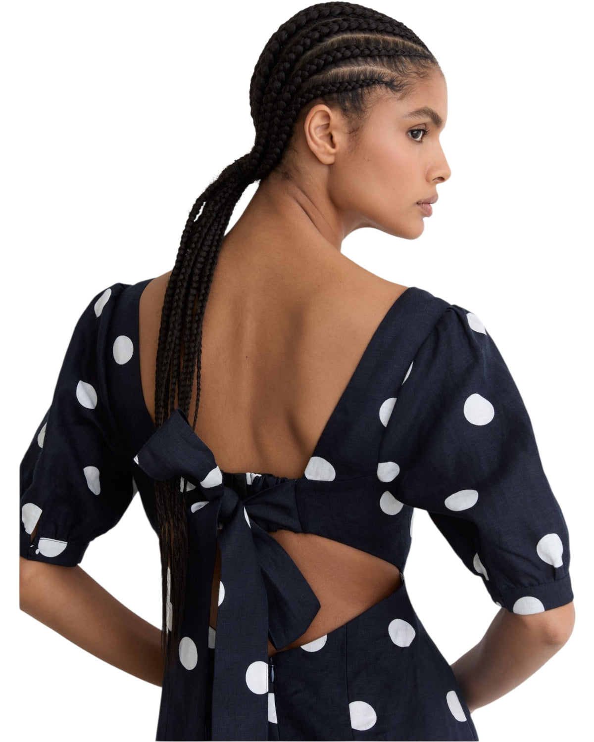 Φόρεμα πουά με φουσκωτά μανίκια ASTRID