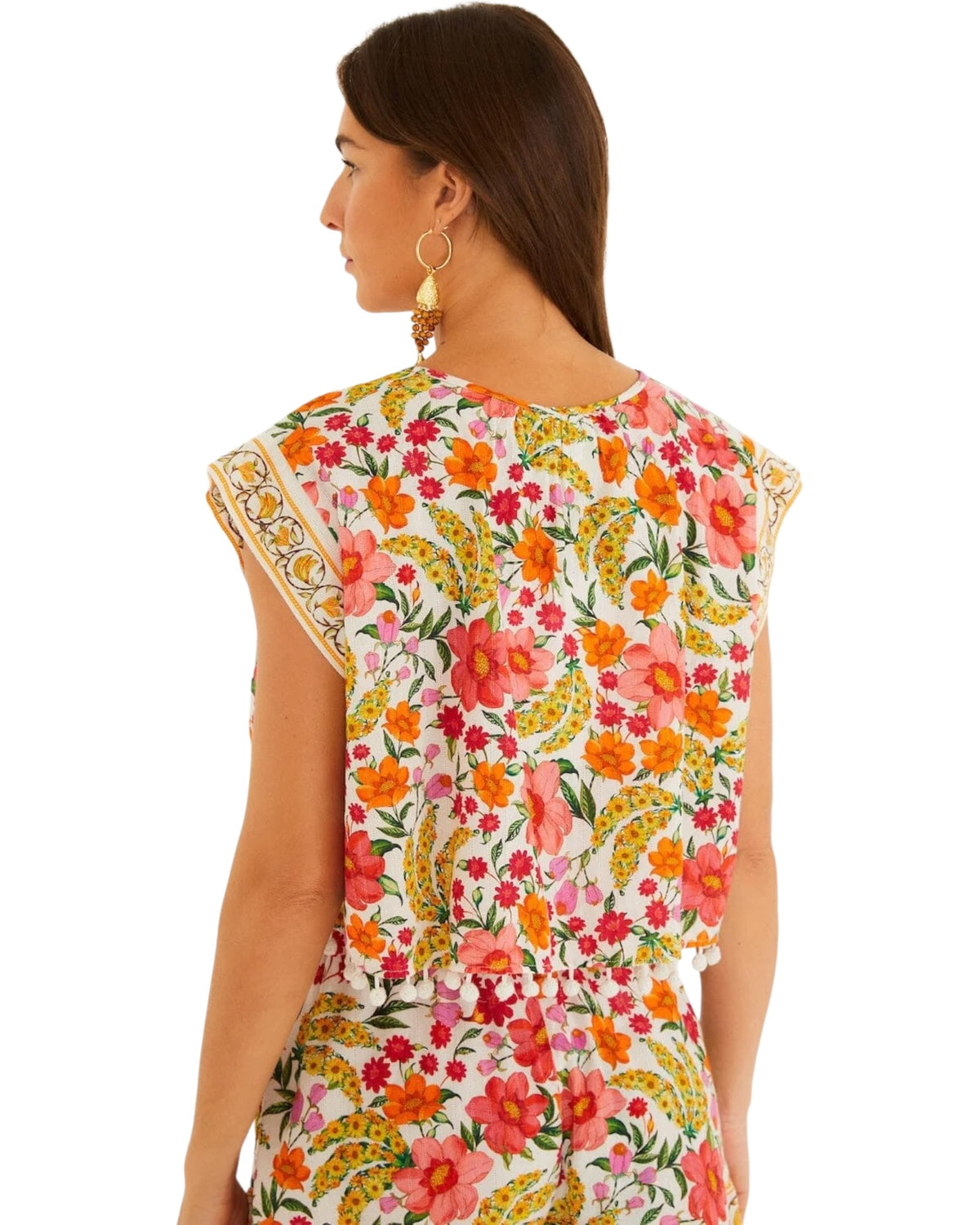 Floral τοπ με μπροστινό δέσιμο BANANA FLOWERS