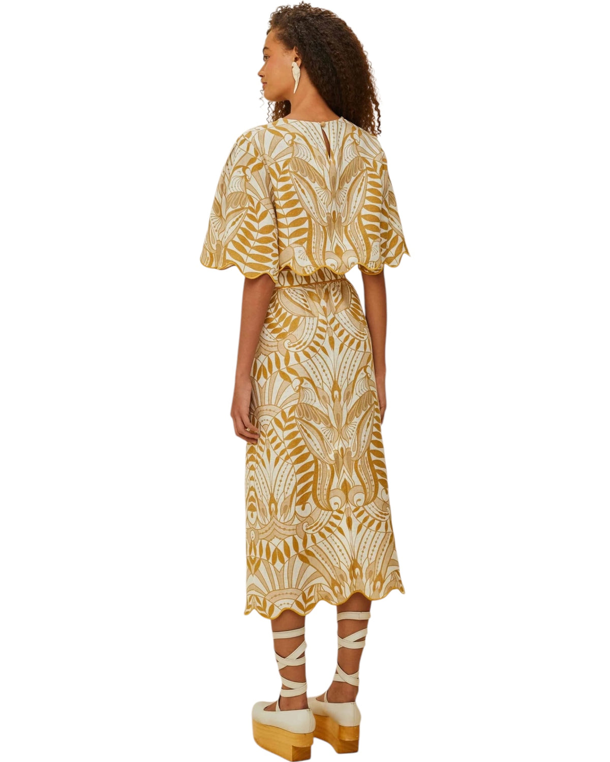 Λινή midi φούστα