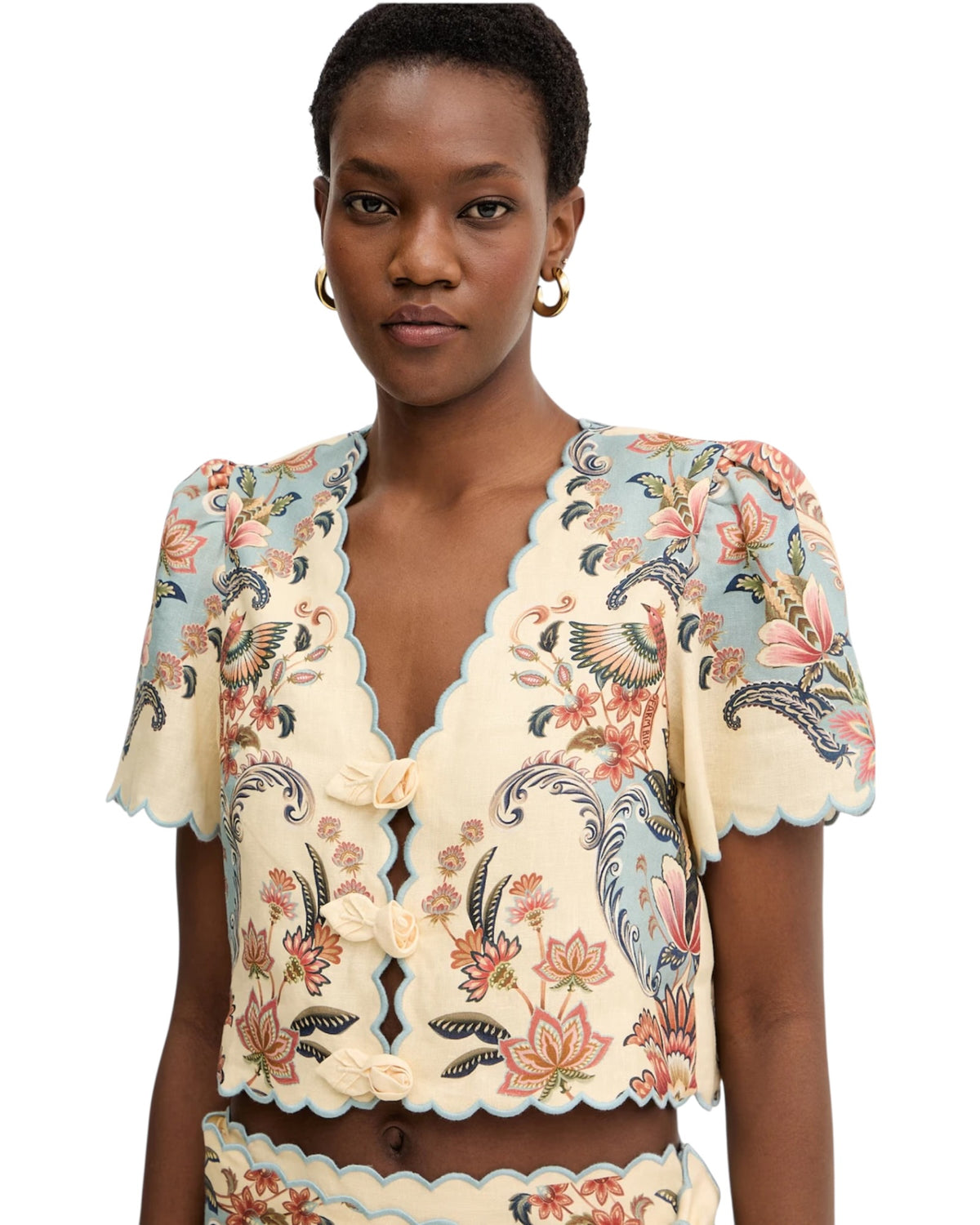 Λινή μπλούζα με φουσκωτά μανίκια BOHO BEAUTY