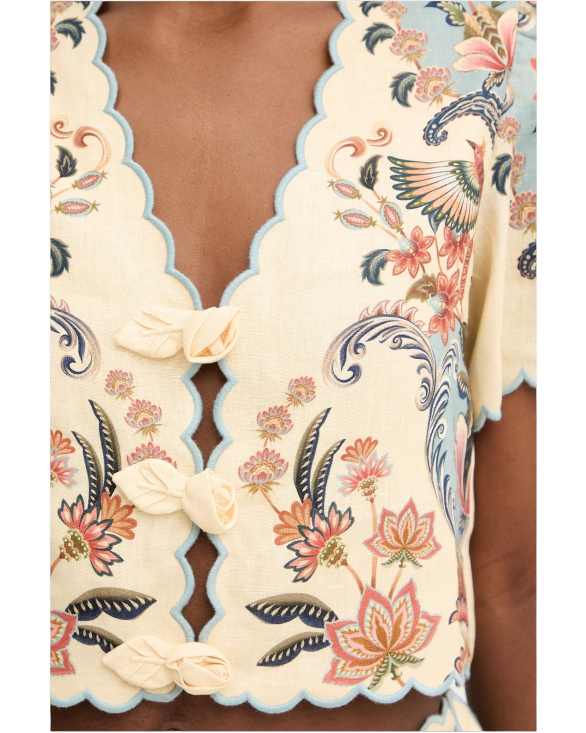 Λινή μπλούζα με φουσκωτά μανίκια BOHO BEAUTY