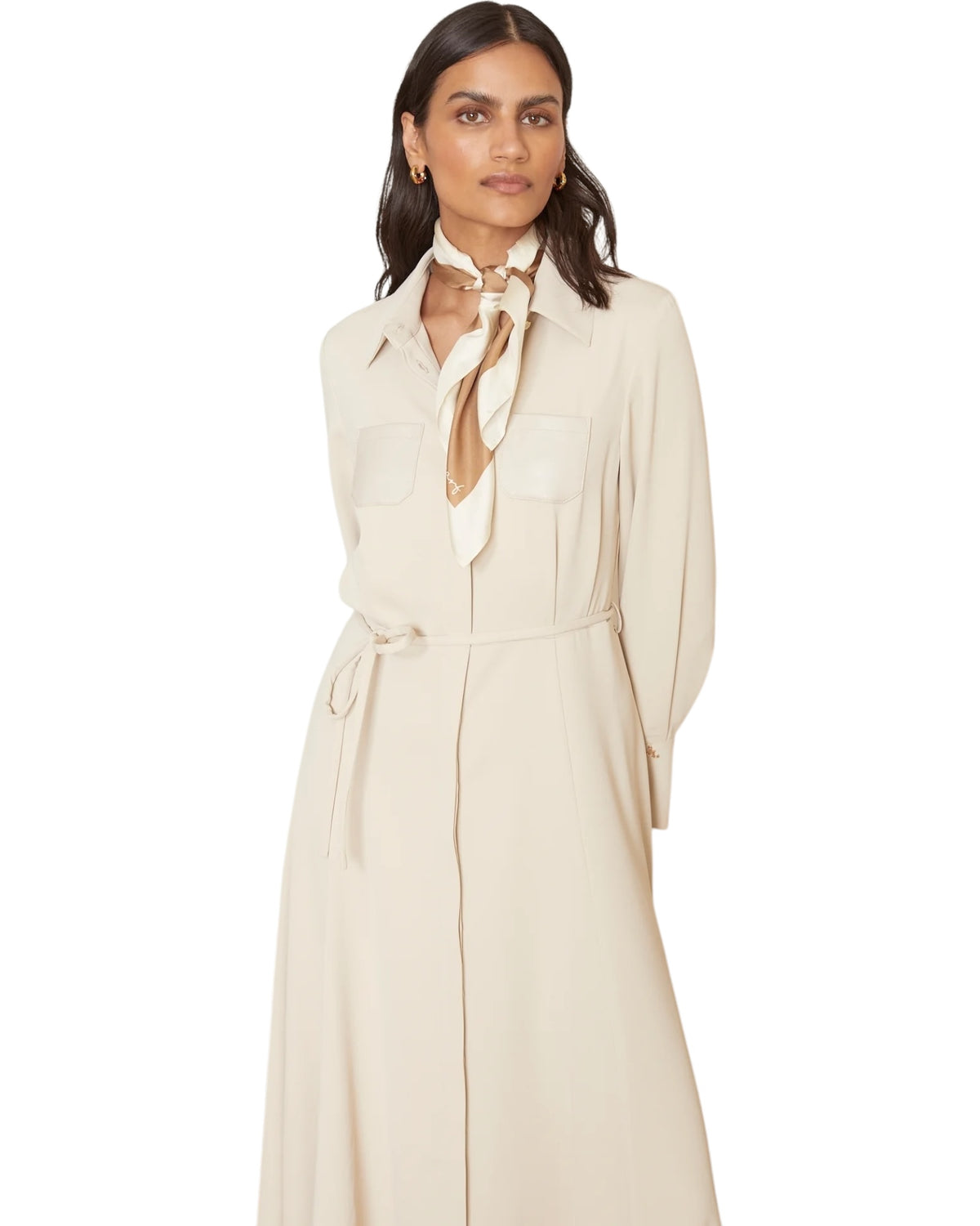 Mακρυ φόρεμα με δερμάτινες τσέπες  ACACIA