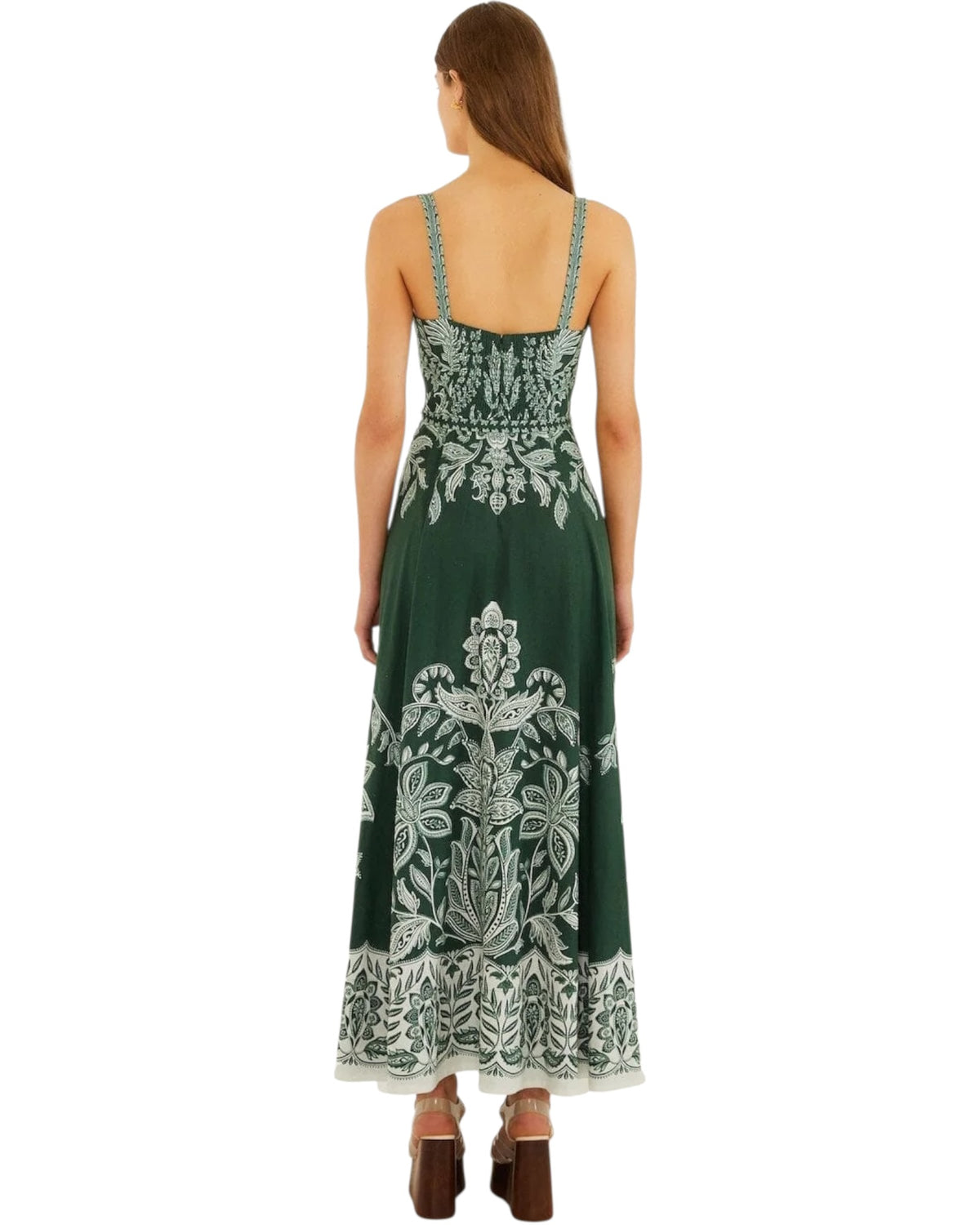 Maxi φόρεμα με ζώνη MIRANDA DARK GREEN BELT