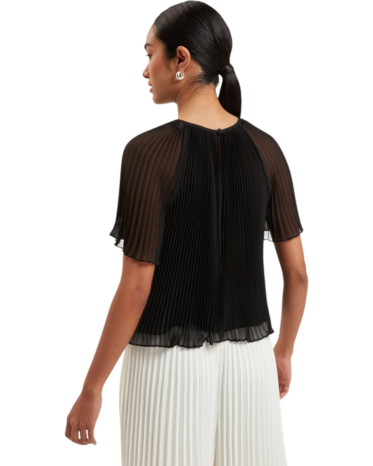 Πλισέ κοντομάνικη μπλούζα AGARA