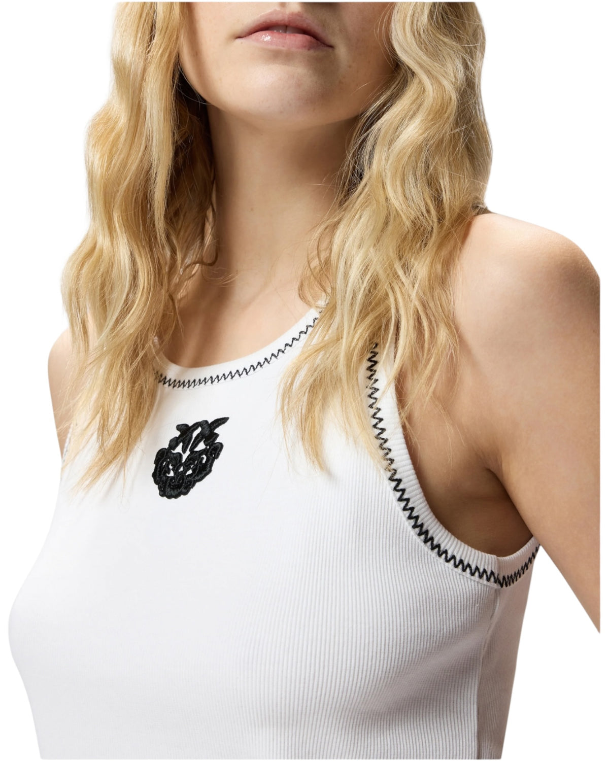 Ριμπ φανελάκι με κέντημα Love Birds BITETTO