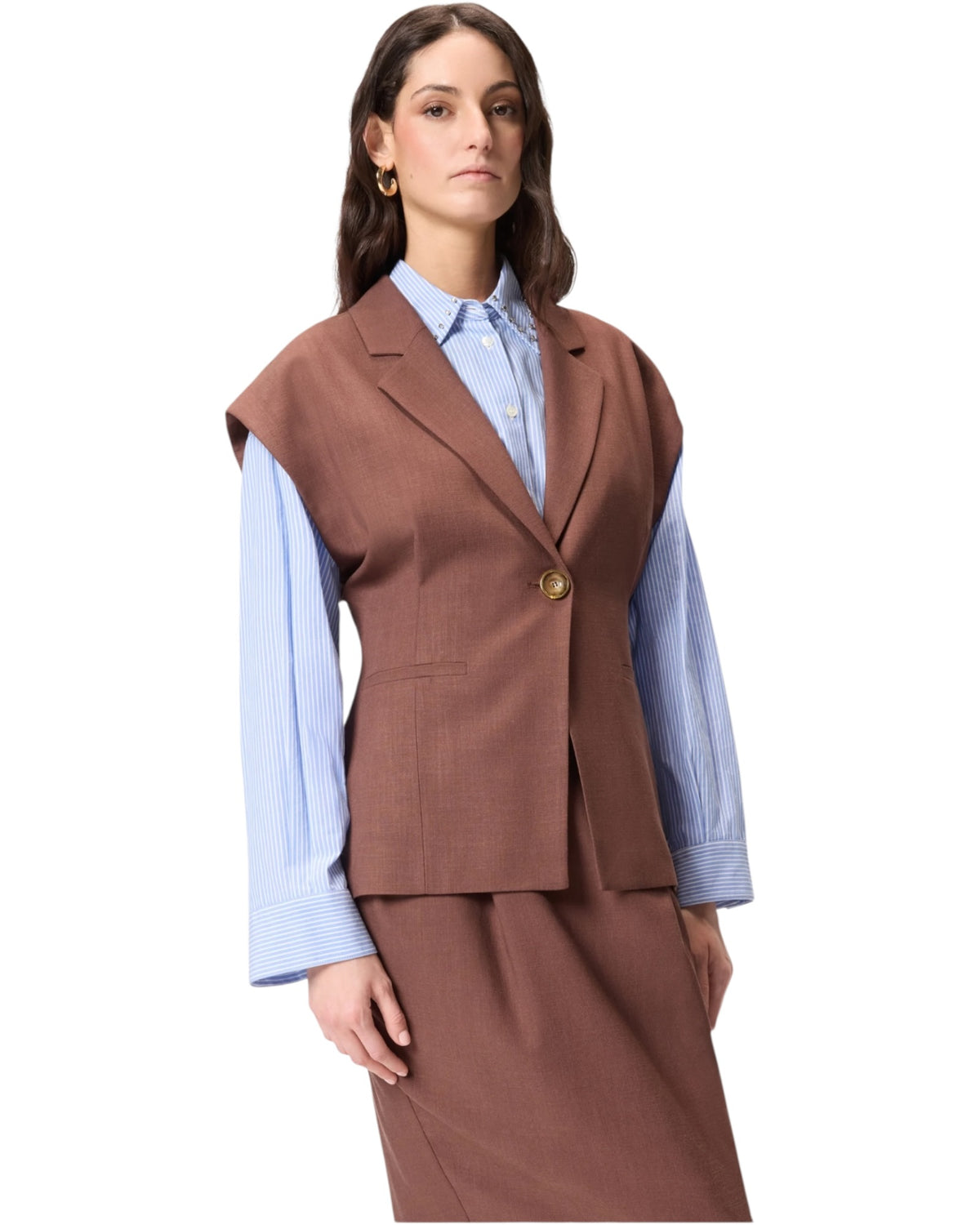 Αμάνικο μπουφάν με ρουστίκ όψη FLOELLA