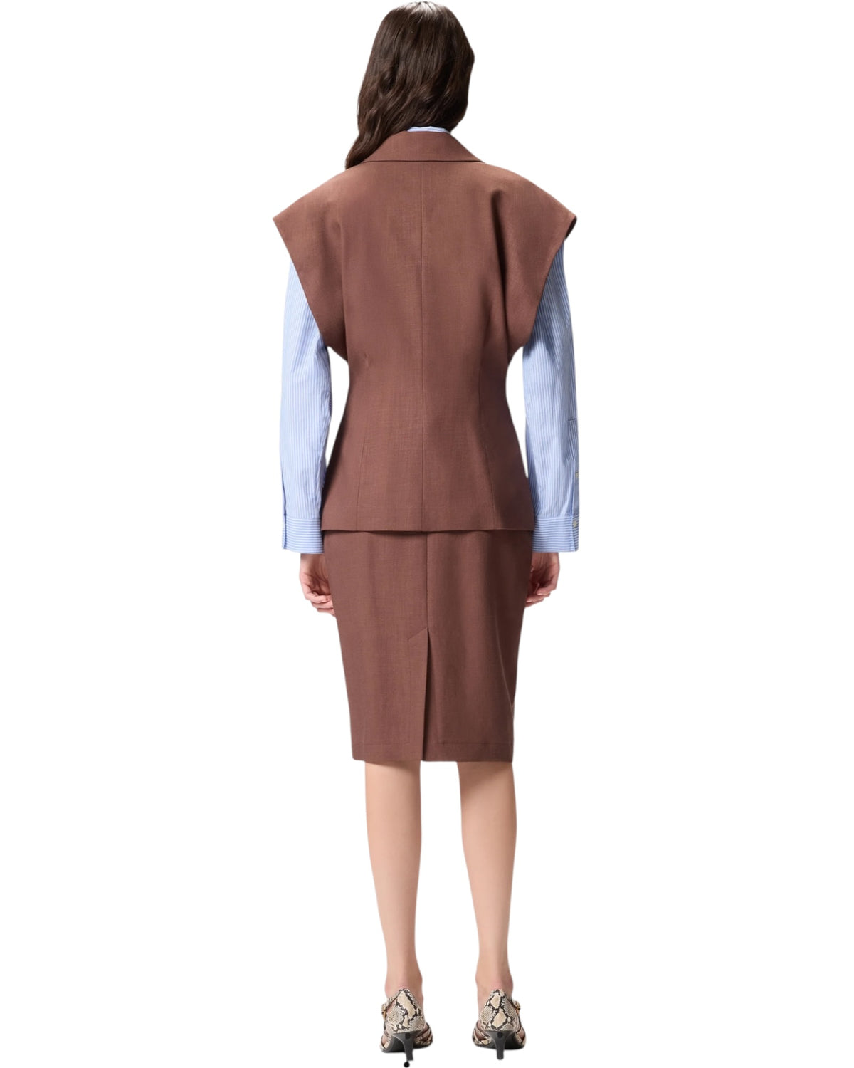 Αμάνικο μπουφάν με ρουστίκ όψη FLOELLA