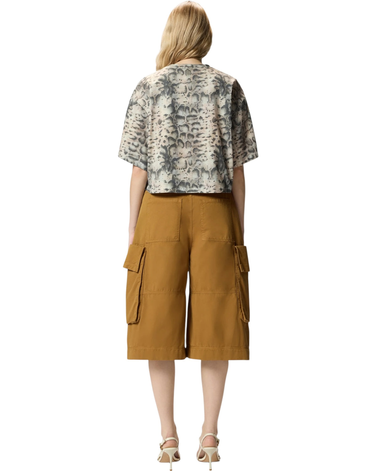 Κοντό μπλουζάκι με τύπωμα φίδι και Love Birds TERNI