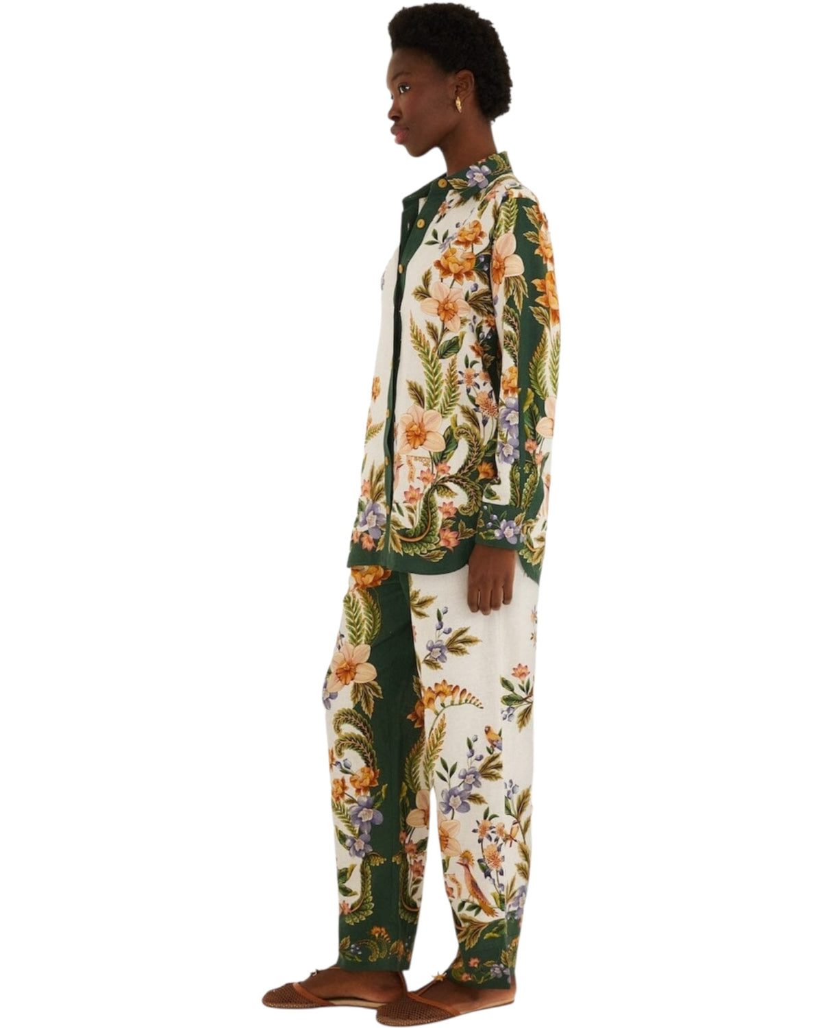 Λινό παντελόνι με floaral print NATURE SAND PANTS