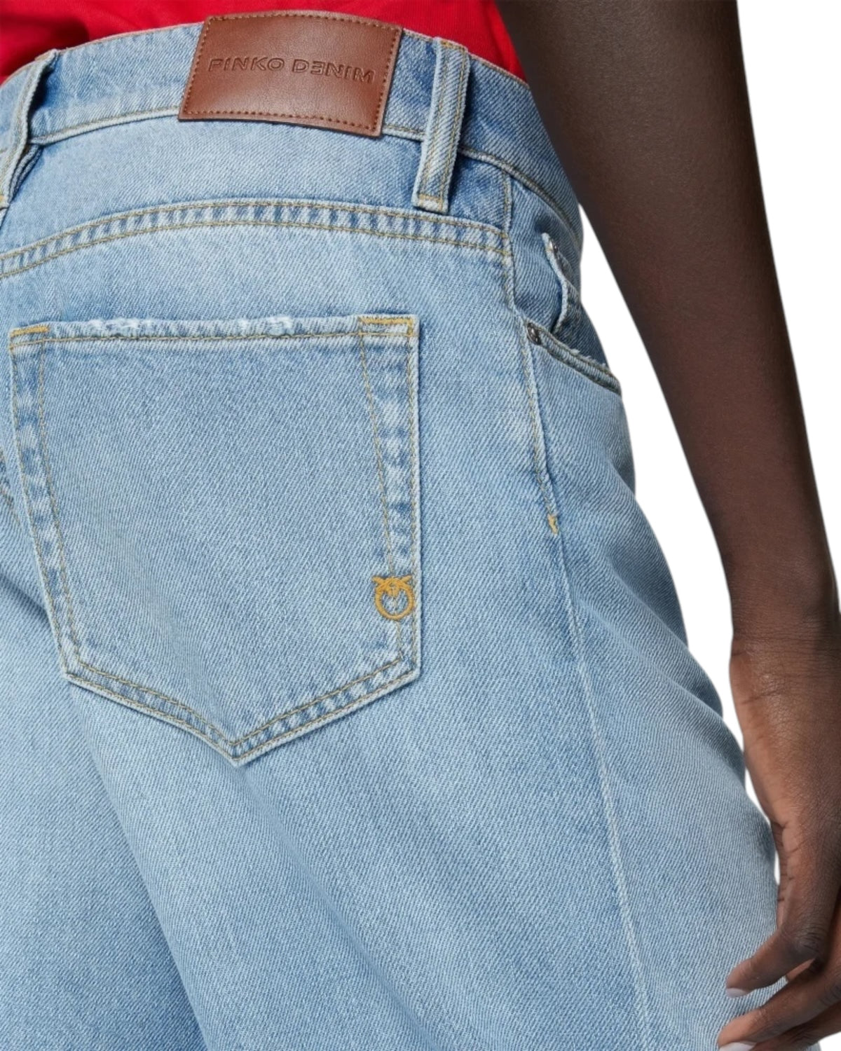 Φαρδύ τζιν με ξεφτισμένο τελείωμα ESTELLE