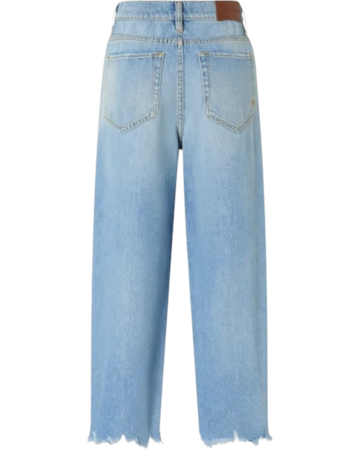 Φαρδύ τζιν με ξεφτισμένο τελείωμα ESTELLE