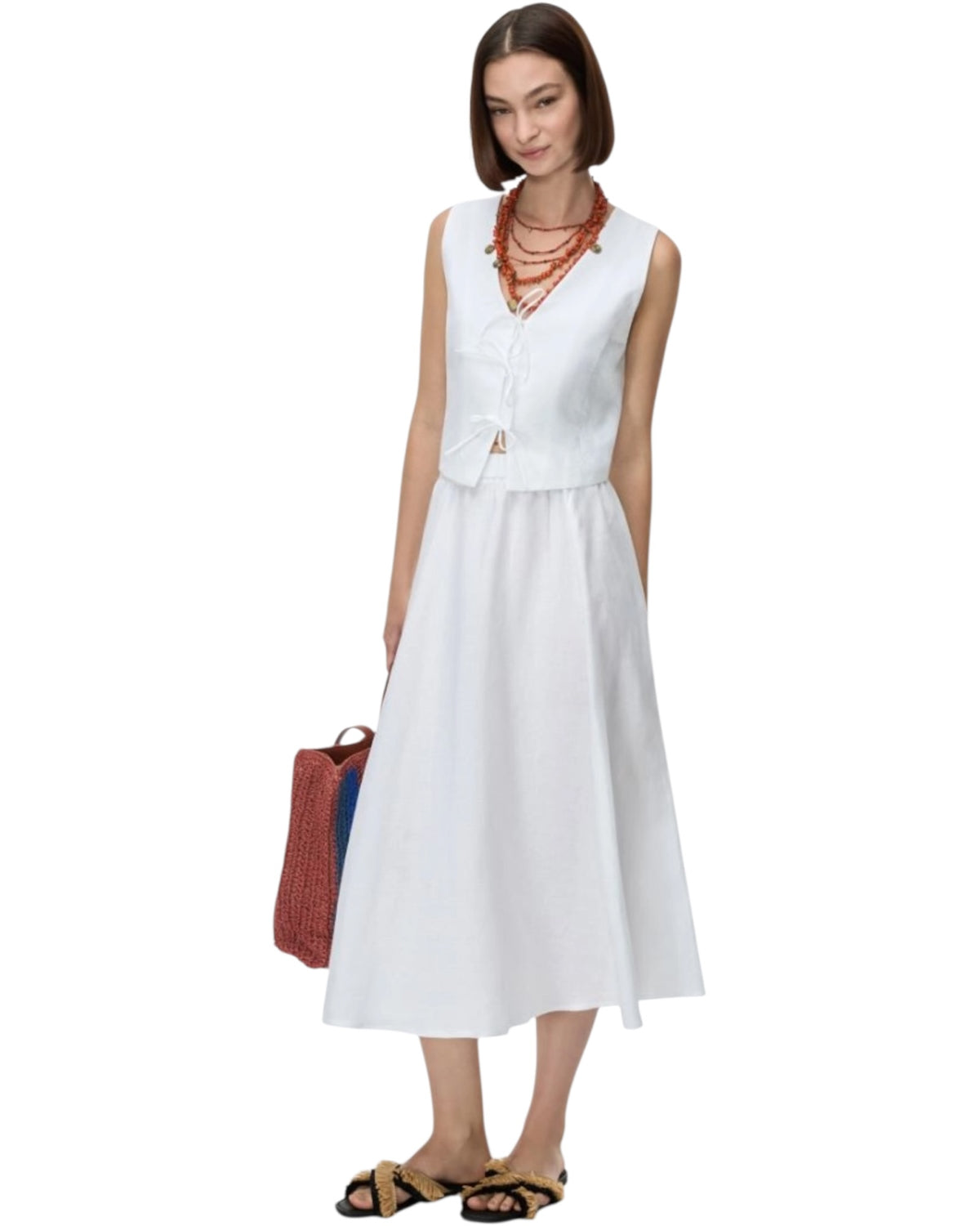 Μακριά φούστα από λινό καμβά IBLSEGGIO