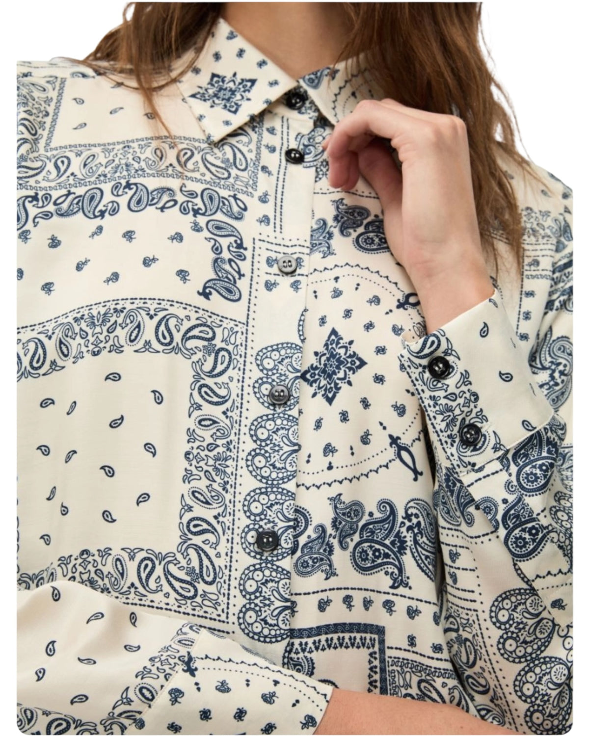 Πουκάμισο από βισκόζη με τυπωμένο ύφασμα IBLEDITTO