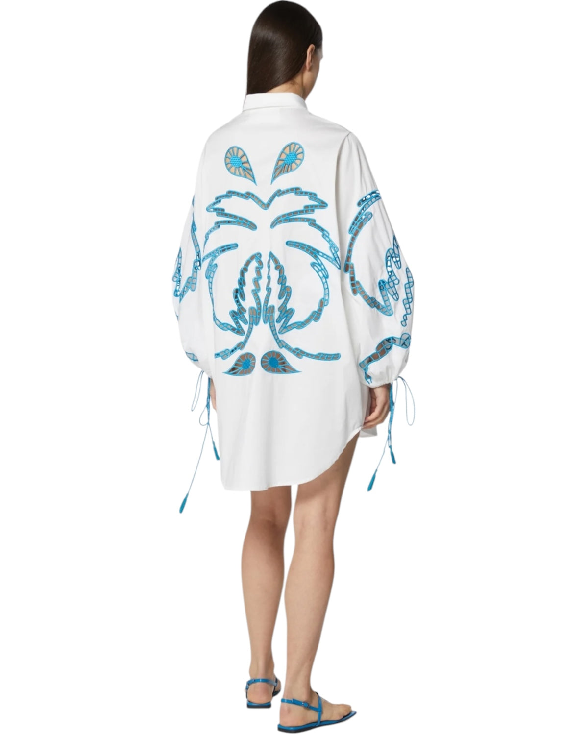 Oversize πουκάμισο με κομμένο κέντημα