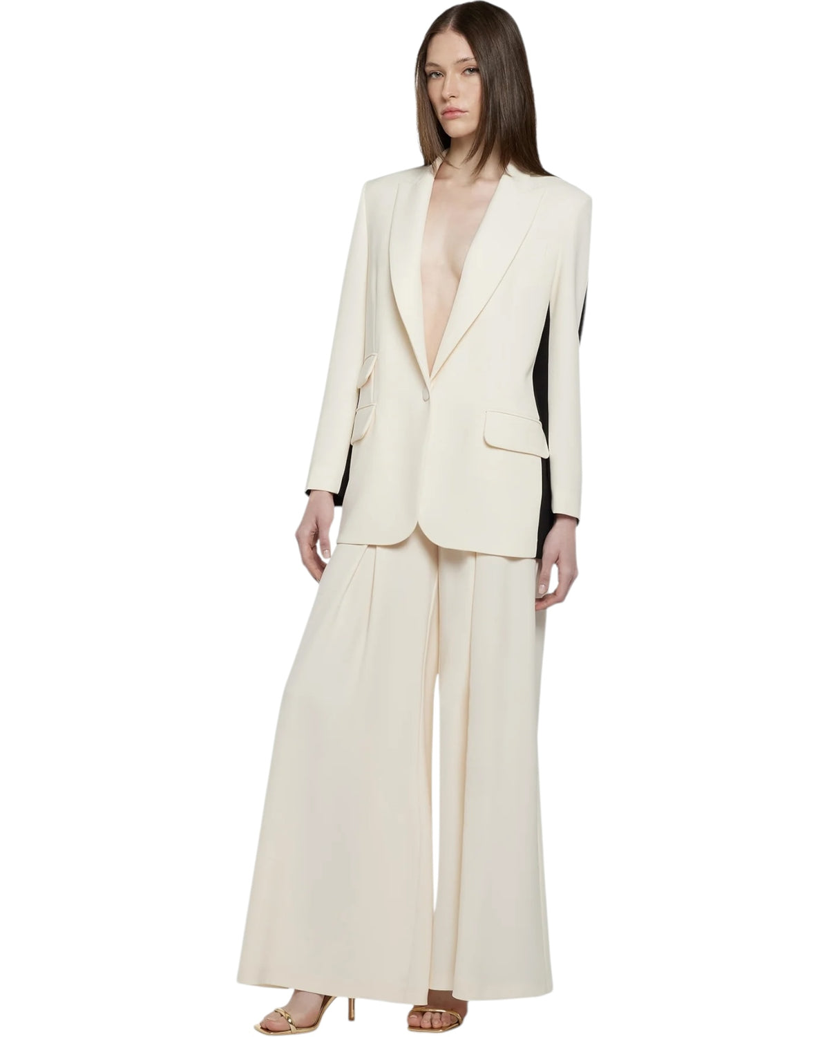 Παντελόνι με φαρδύ πόδι σε poly cady