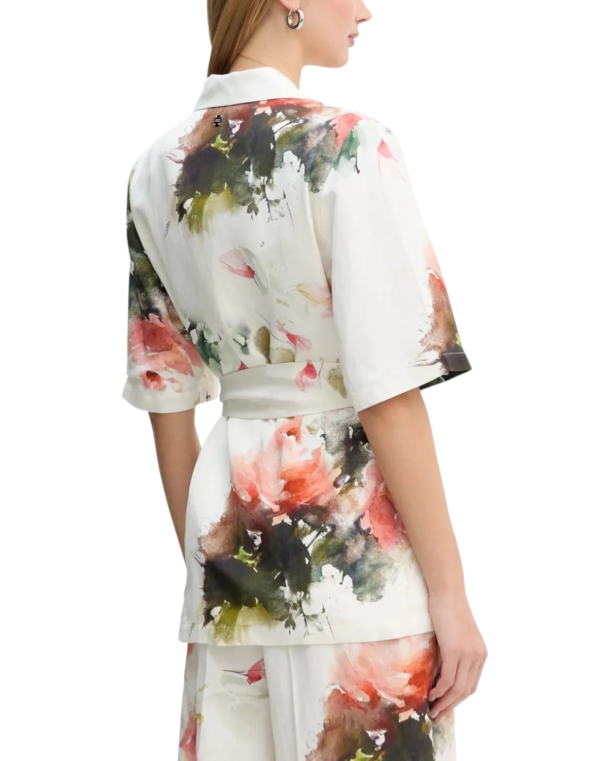 Ζακέτα floral με ζώνη GABBRIL