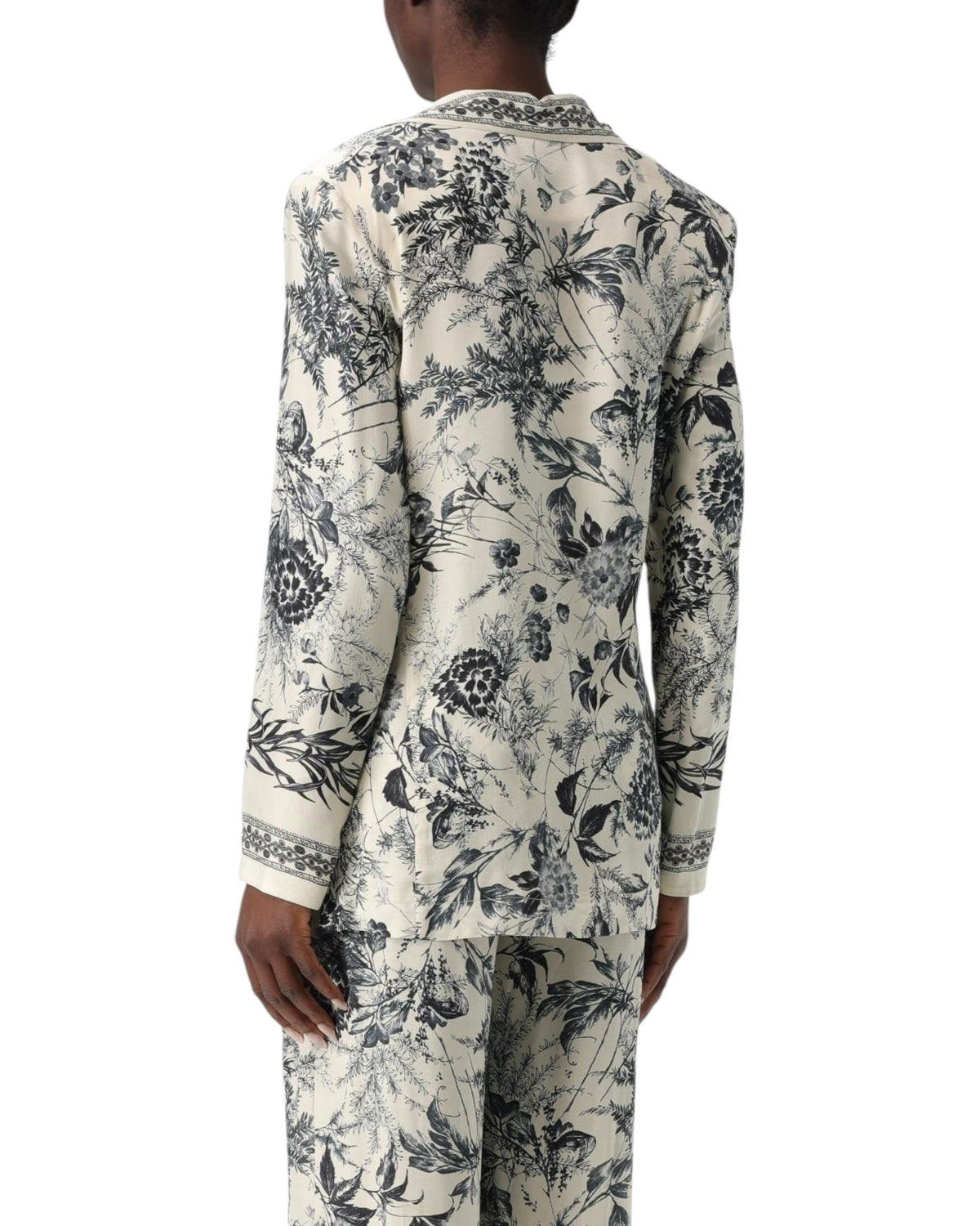 Σακάκι εμπριμέ με μελάνι λουλουδιών