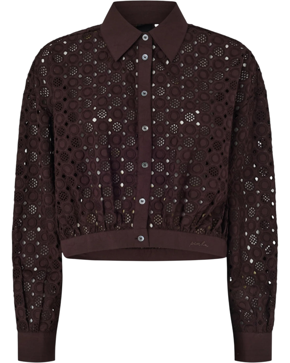 Κοντό πουκάμισο με κέντημα CHARITA