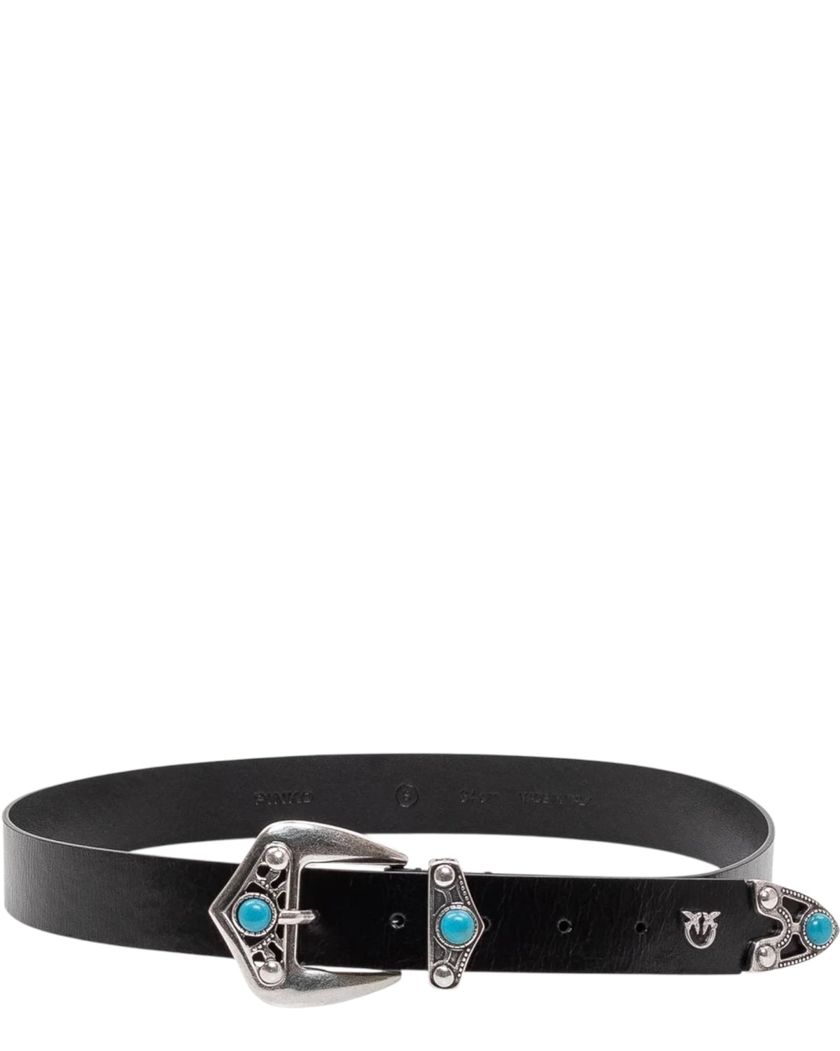 Δερμάτινη ζώνη με τιρκουάζ πέτρες 3 εκ.CINTURA TRITTICO TURCHESE