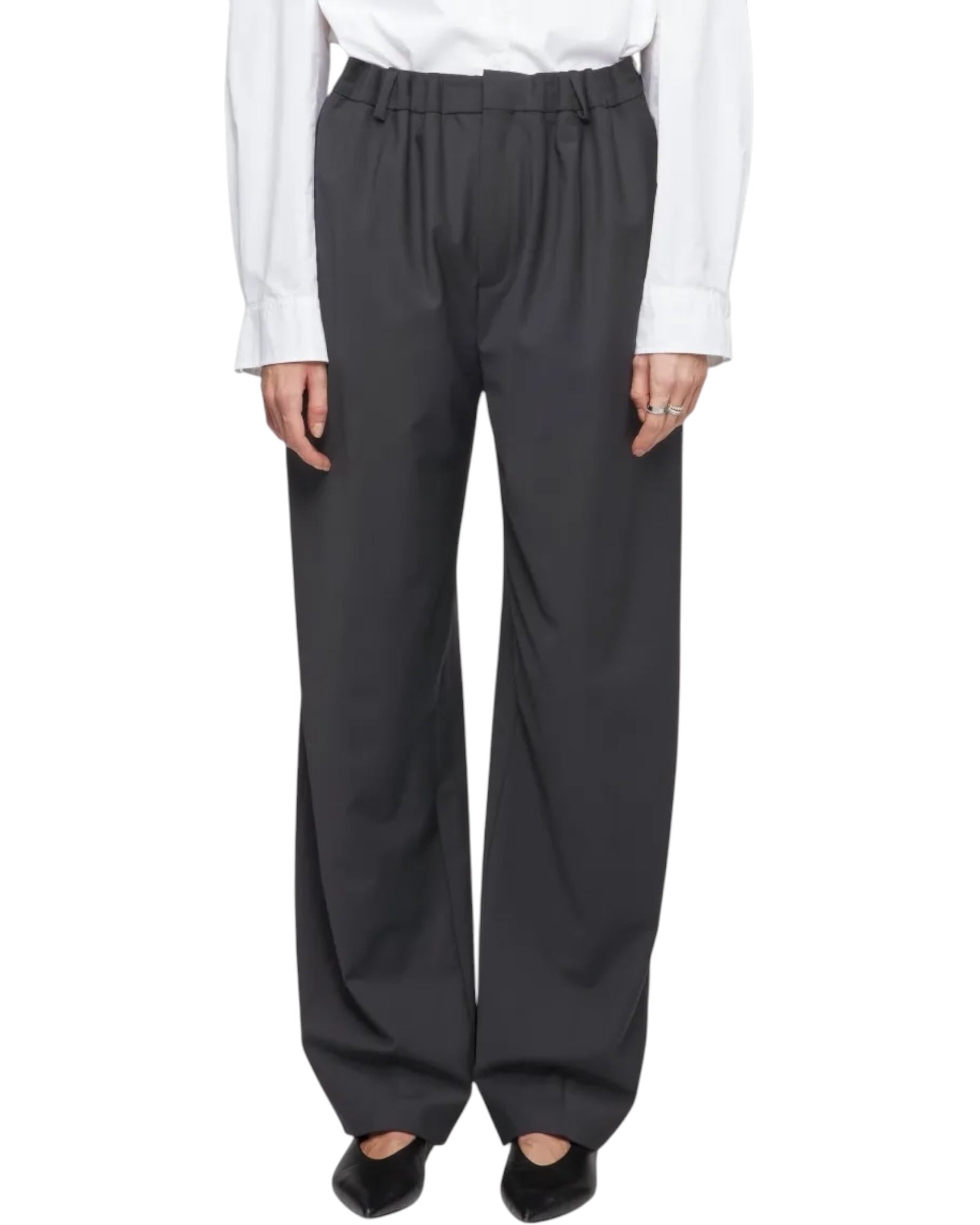 Πλισέ παντελόνι σε bi-stretch RUSTLE