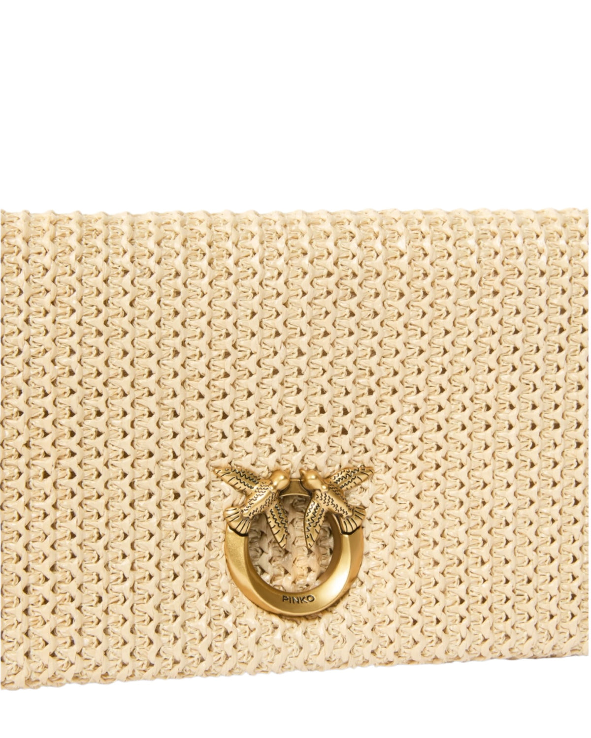 Κλασική μεσαία τσάντα ώμου Love Bag Click Soft Horizontal από raffia