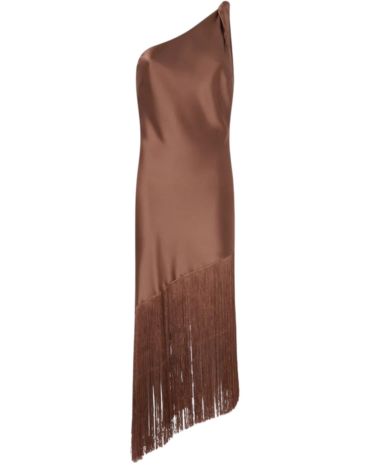 Φόρεμα one shoulder με κρόσσια KIWI