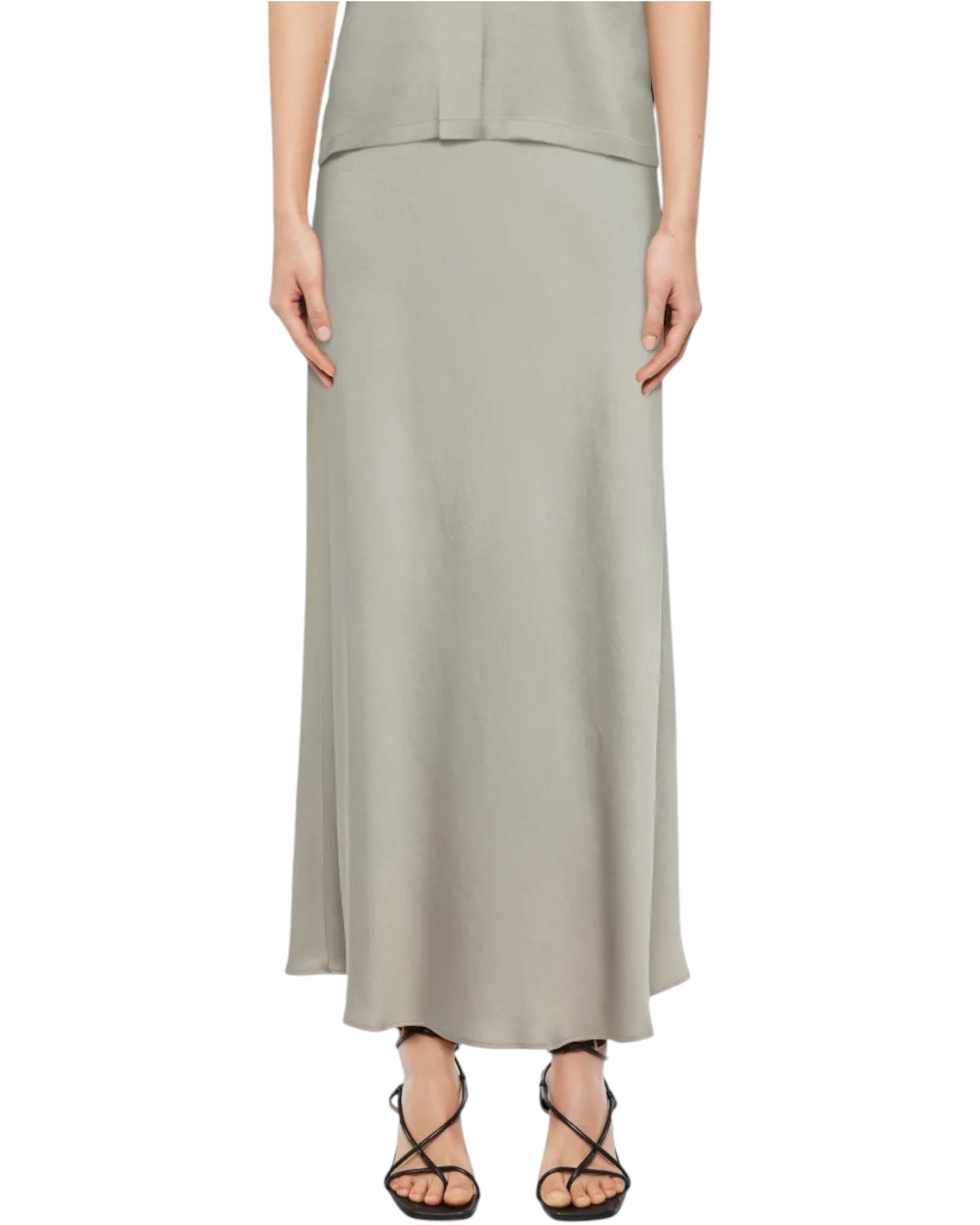 Satin φούστα NEVIDA σε ίσια γραμμή