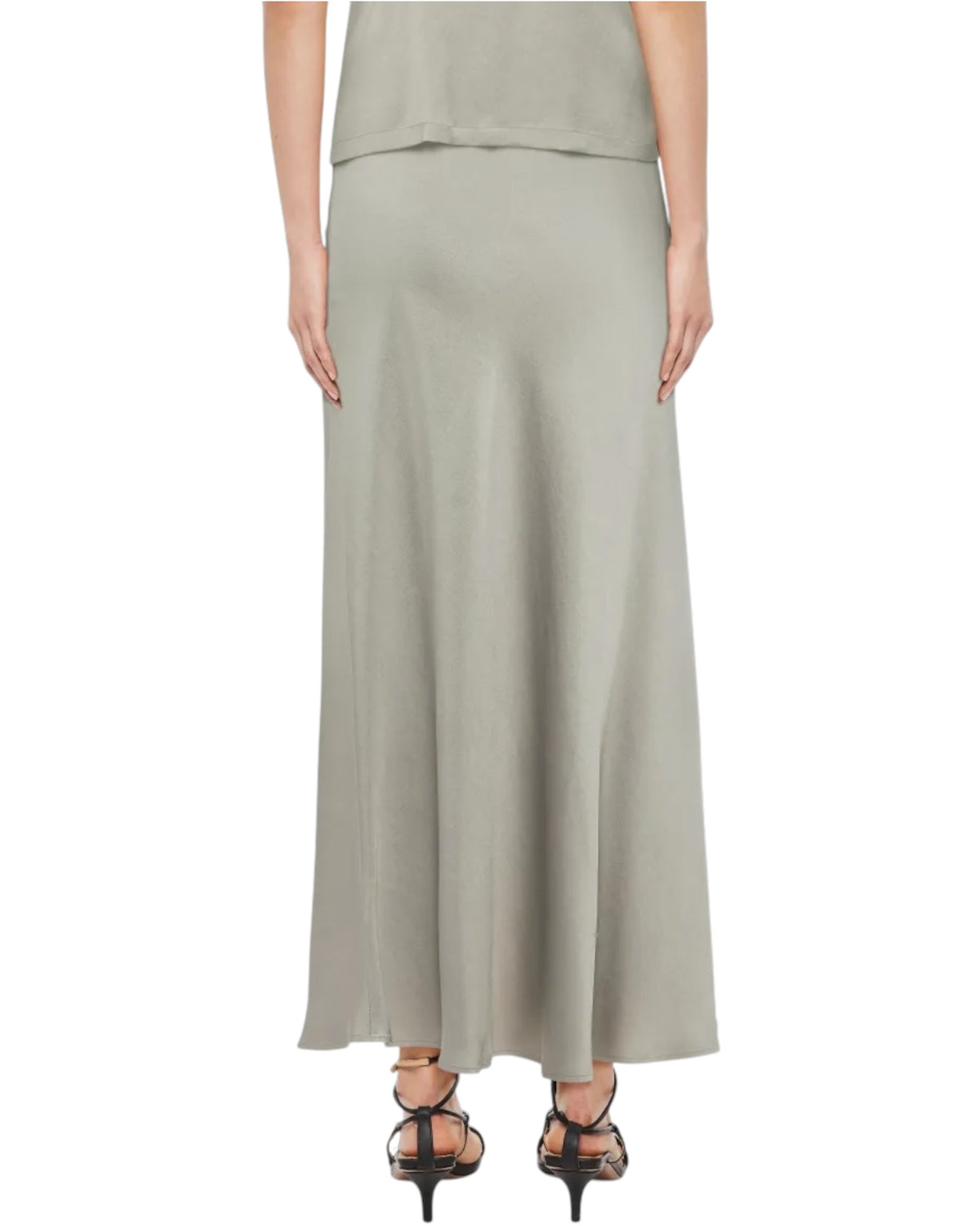 Satin φούστα NEVIDA σε ίσια γραμμή