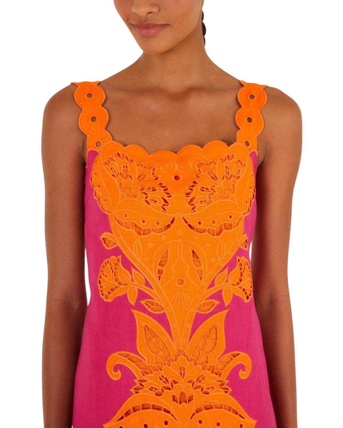 Φόρεμα midi CUTWORK SLEEVELESS MIDI