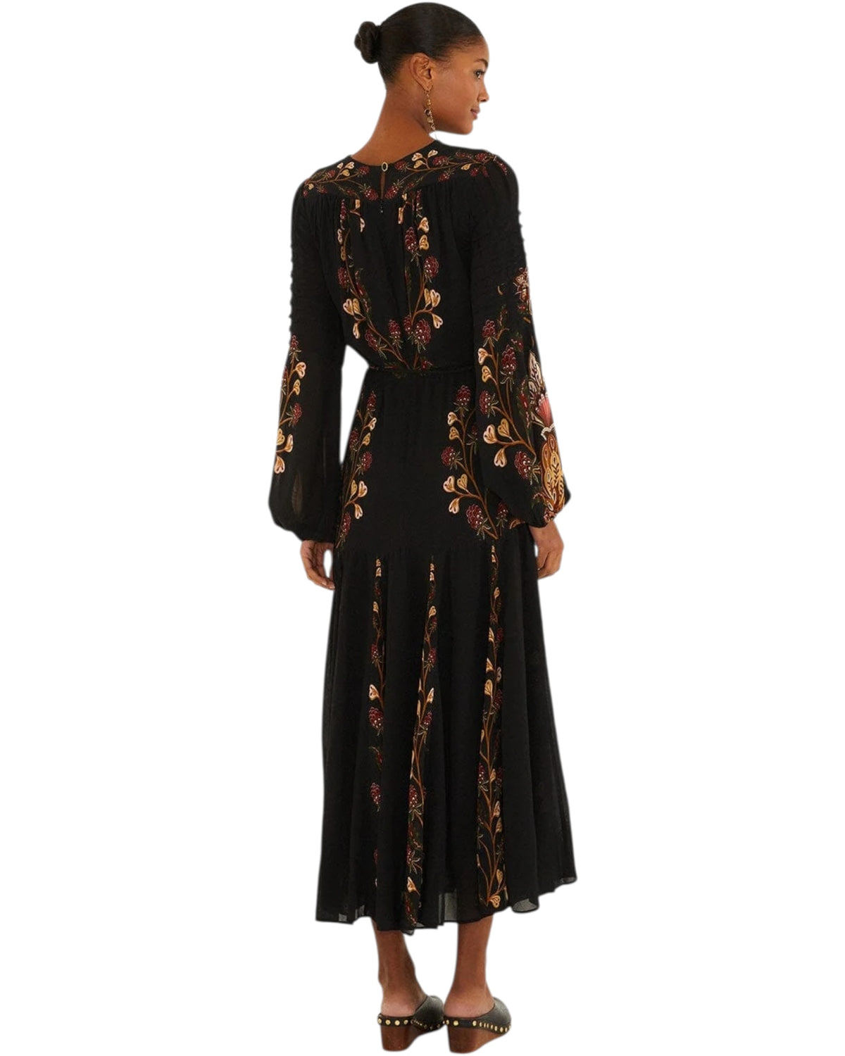 Φόρεμα μάξι με πλισέ μανίκια BERRY GARDEN