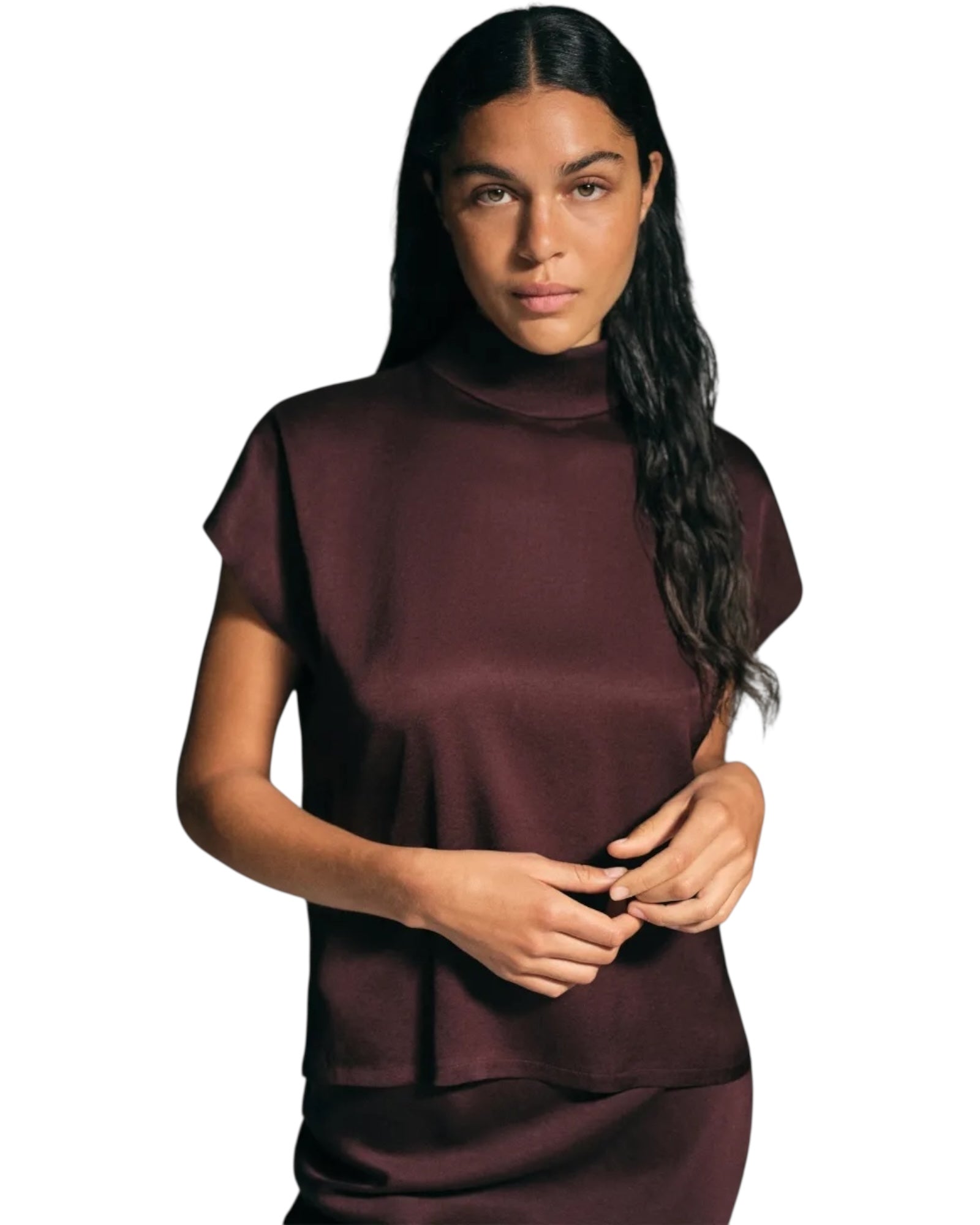 Μπλούζα πουκάμισο από σατέν ALARIA_1