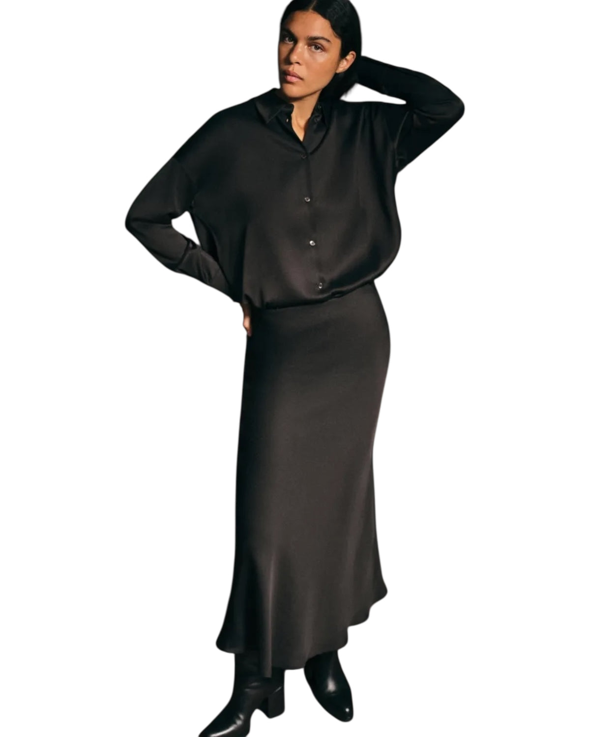 Μάξι φούστα σε σατέν NEVIDA