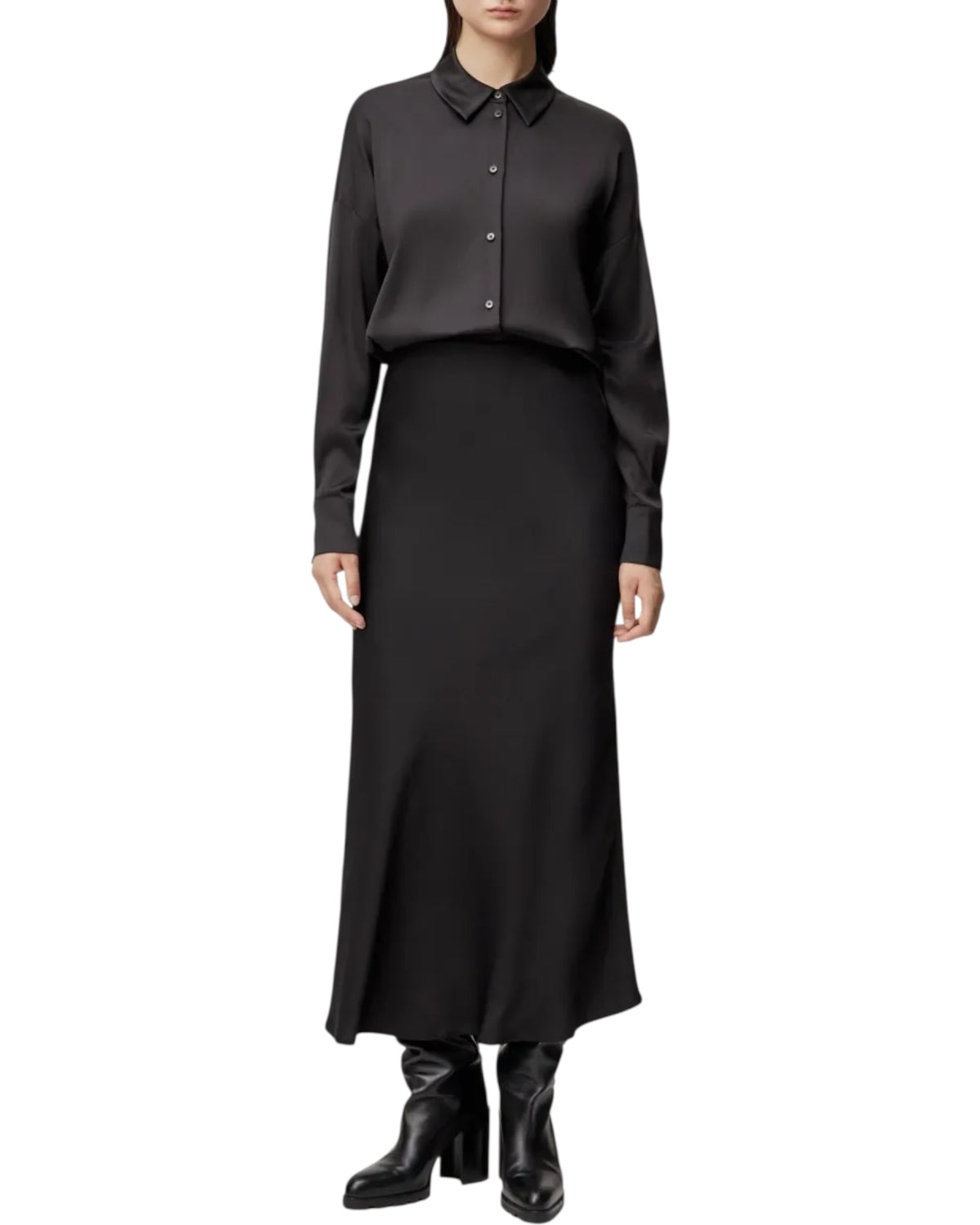 Μάξι φούστα σε σατέν NEVIDA